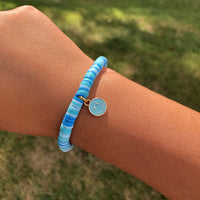 Bright Beading by Stella - Blue Smiley Face Clay Bead Bracelet