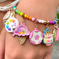 Charm It! - Gold Glitter Soccer Ball Charm