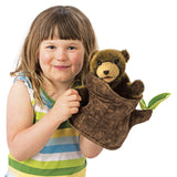 Folkmanis Hand Puppet - Bear in Tree Stump