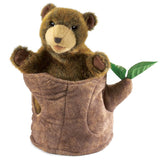 Folkmanis Hand Puppet - Bear in Tree Stump