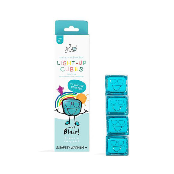 Glo Pals Light Up Bath Cubes - 4 Pack - Blue