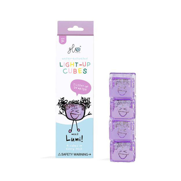 Glo Pals Light Up Bath Cubes - 4 Pack - Purple