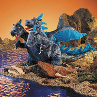 Folkmanis - Hand Puppet - Blue Three-Headed Dragon